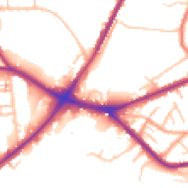 Daytime road noise heatmap for ST1 6AF