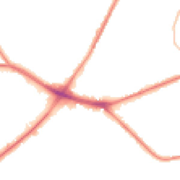 Night-time road noise heatmap for ST1 6AF
