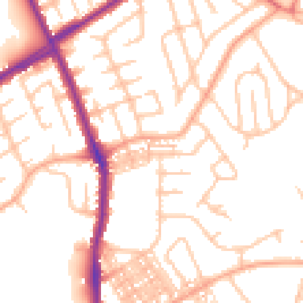 Daytime road noise heatmap for ST1 6BN