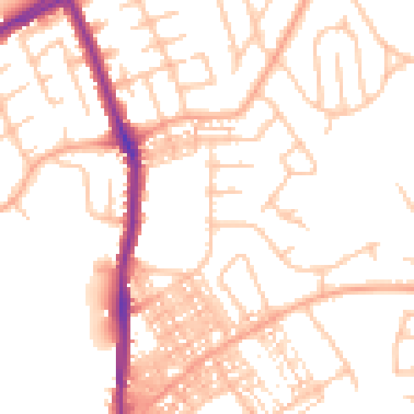 Daytime road noise heatmap for ST1 6BP