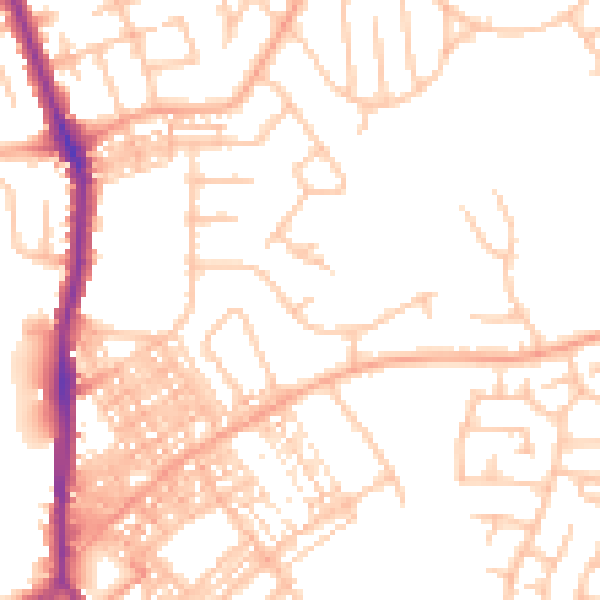 Daytime road noise heatmap for ST1 6BX
