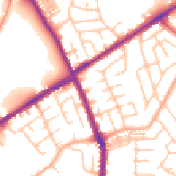 Daytime road noise heatmap for ST1 6DH
