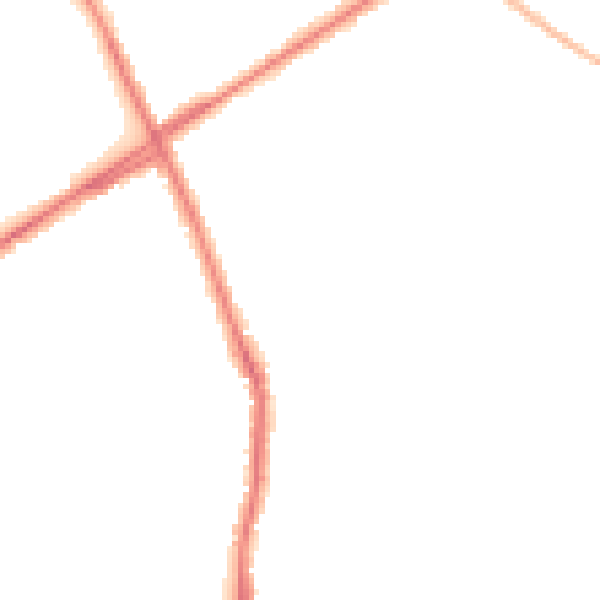 Night-time road noise heatmap for ST1 6DP
