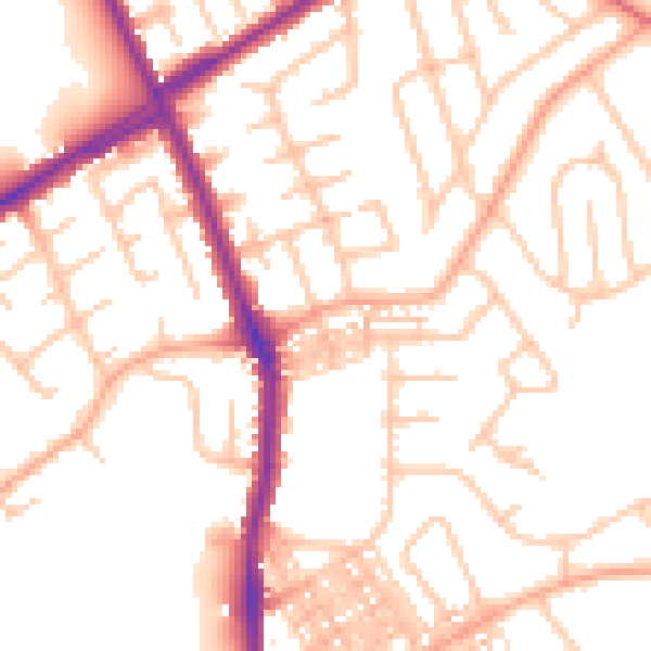 Daytime road noise heatmap for ST1 6HE