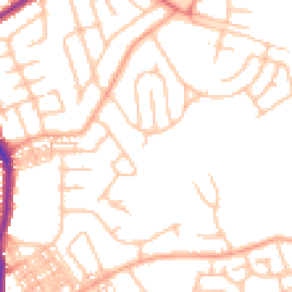 Daytime road noise heatmap for ST1 6HL