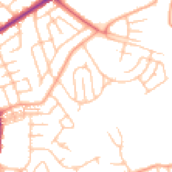 Daytime road noise heatmap for ST1 6HP