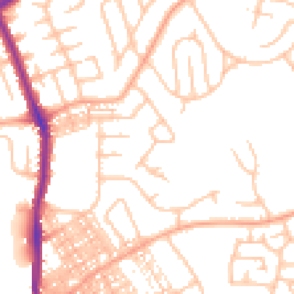 Daytime road noise heatmap for ST1 6HQ