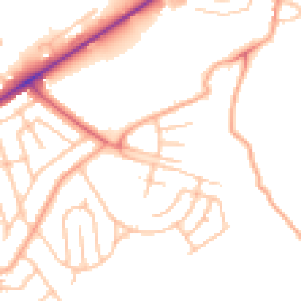 Daytime road noise heatmap for ST1 6JX