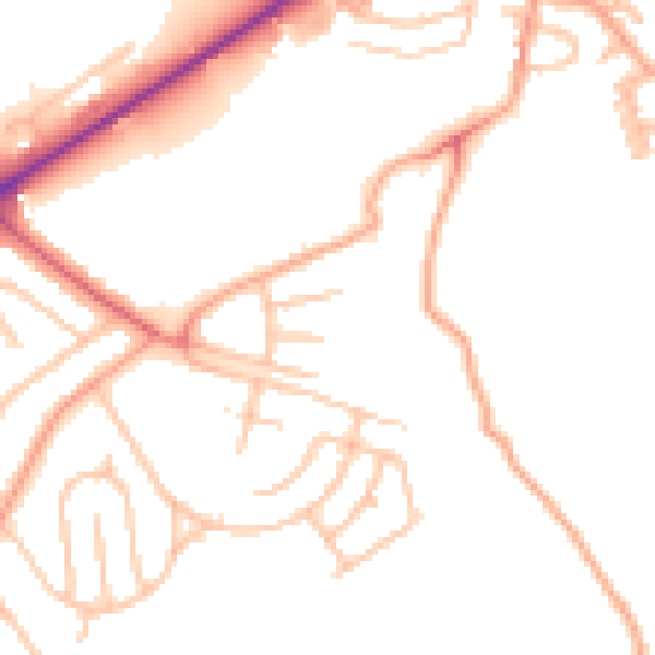 Daytime road noise heatmap for ST1 6JY