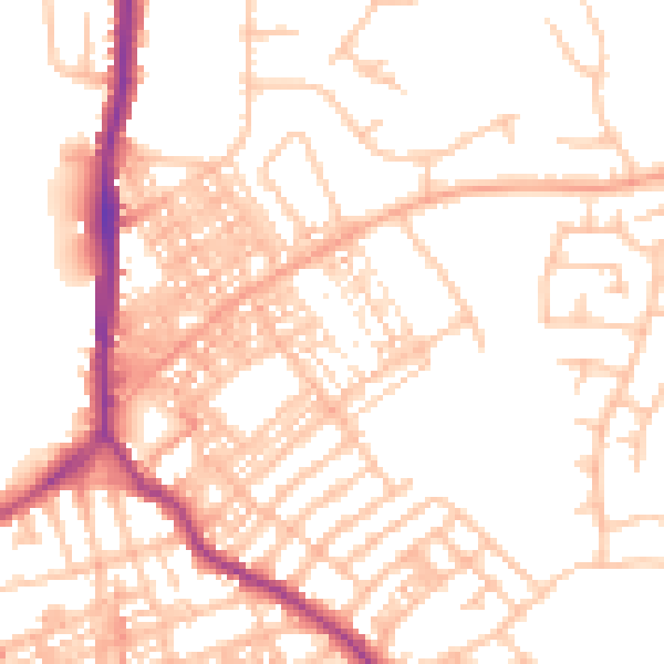 Daytime road noise heatmap for ST1 6LP