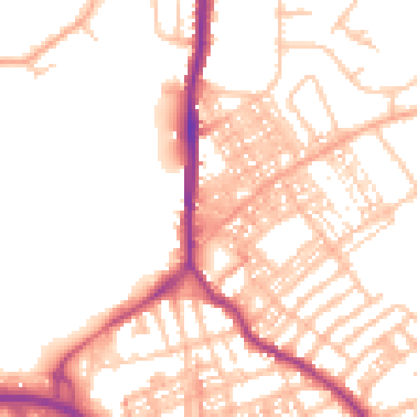Daytime road noise heatmap for ST1 6NZ