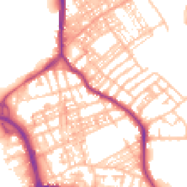 Daytime road noise heatmap for ST1 6PB