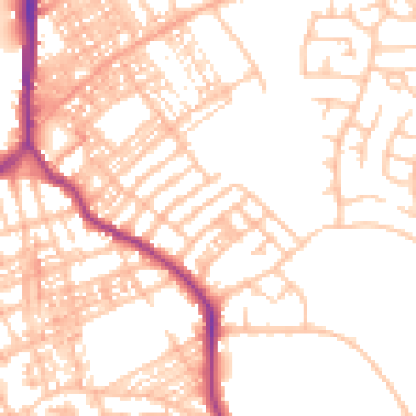 Daytime road noise heatmap for ST1 6PQ