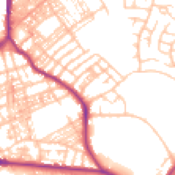Daytime road noise heatmap for ST1 6PZ