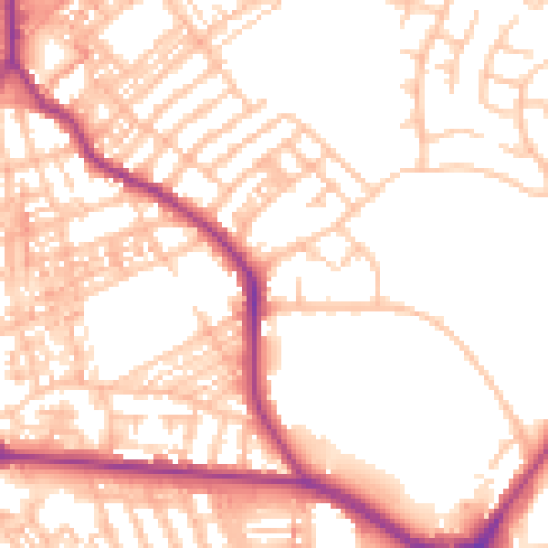 Daytime road noise heatmap for ST1 6QB