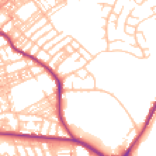 Daytime road noise heatmap for ST1 6QG