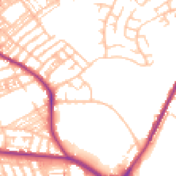 Daytime road noise heatmap for ST1 6QH