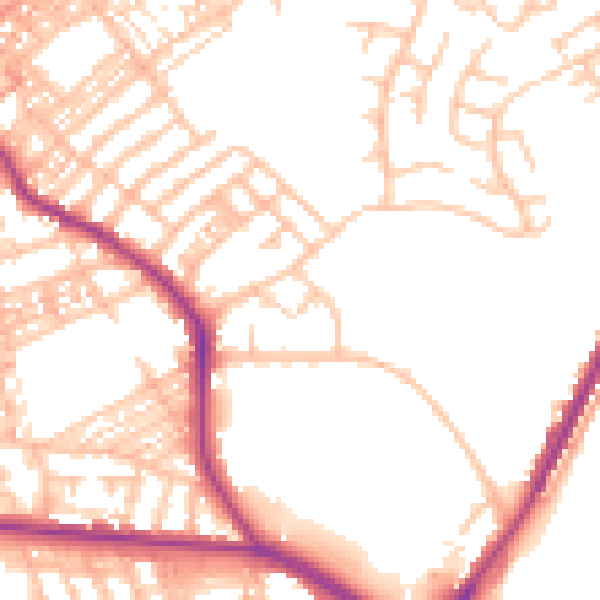Daytime road noise heatmap for ST1 6QJ