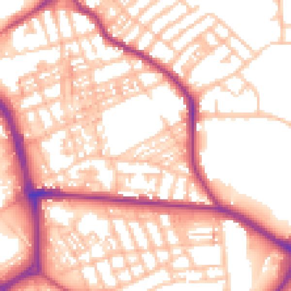 Daytime road noise heatmap for ST1 6RA