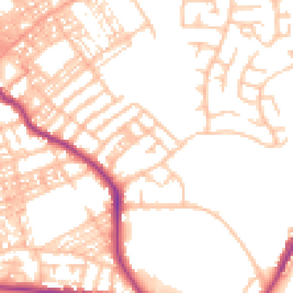 Daytime road noise heatmap for ST1 6RH