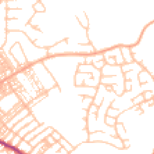 Daytime road noise heatmap for ST1 6RN