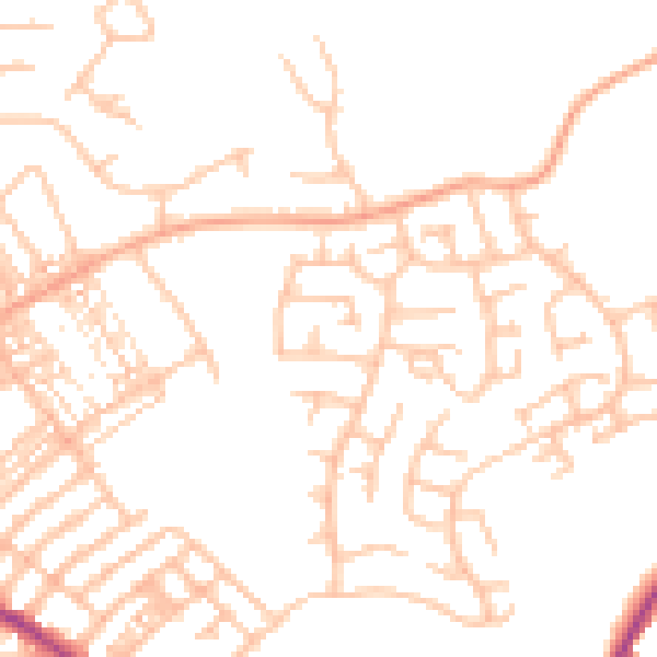 Daytime road noise heatmap for ST1 6RR