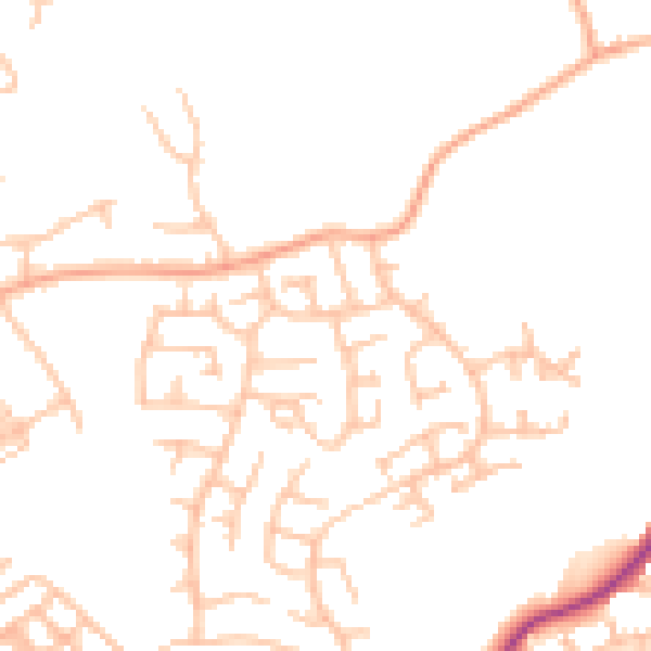 Daytime road noise heatmap for ST1 6RS