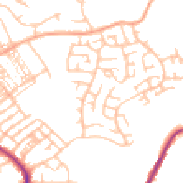 Daytime road noise heatmap for ST1 6RT