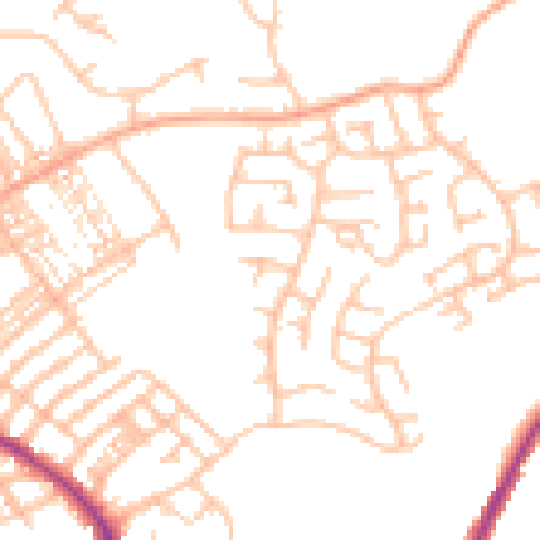 Daytime road noise heatmap for ST1 6RY