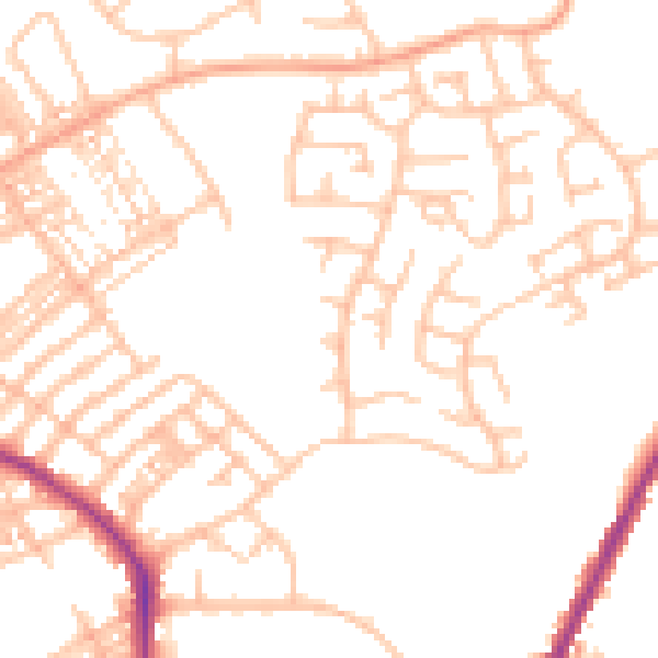 Daytime road noise heatmap for ST1 6SA