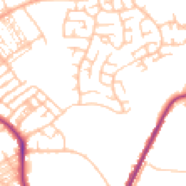 Daytime road noise heatmap for ST1 6SF