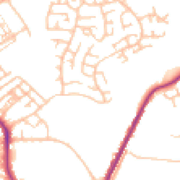 Daytime road noise heatmap for ST1 6SN