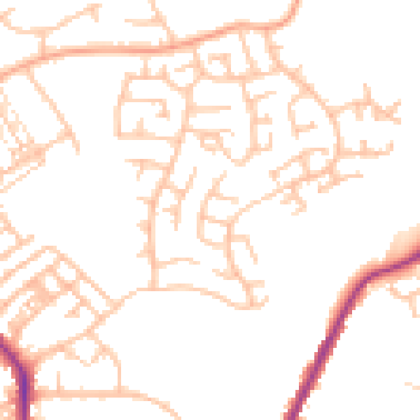 Daytime road noise heatmap for ST1 6SP