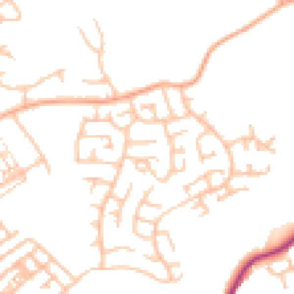 Daytime road noise heatmap for ST1 6SU