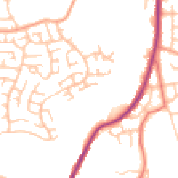 Daytime road noise heatmap for ST1 6TG