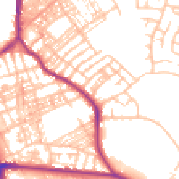 Daytime road noise heatmap for ST1 6TN