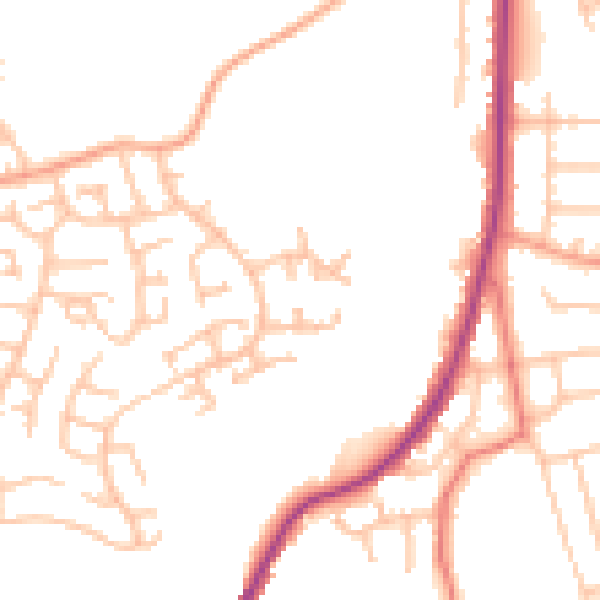Daytime road noise heatmap for ST1 6TT