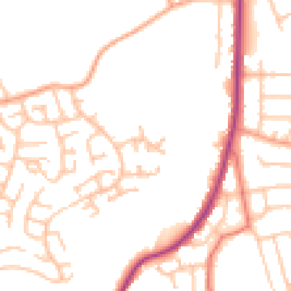 Daytime road noise heatmap for ST1 6UF