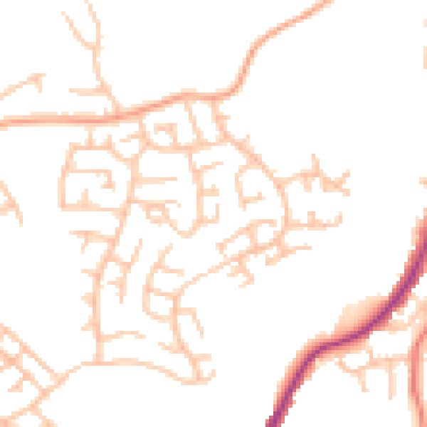 Daytime road noise heatmap for ST1 6UQ