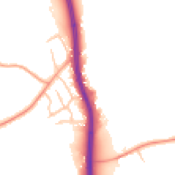 Daytime road noise heatmap for ST12 9HA