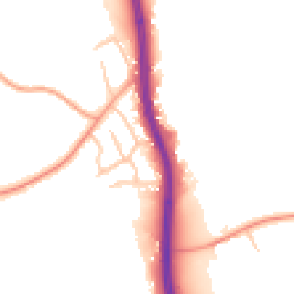 Daytime road noise heatmap for ST12 9JB