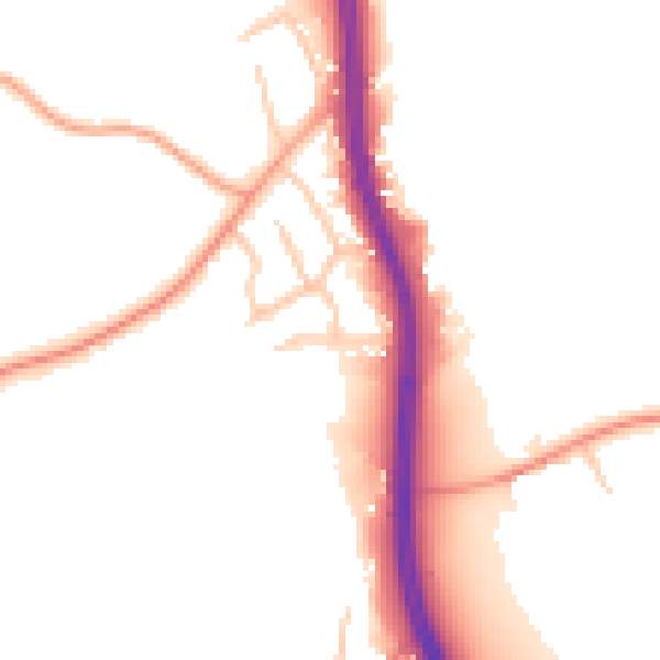 Daytime road noise heatmap for ST12 9JD