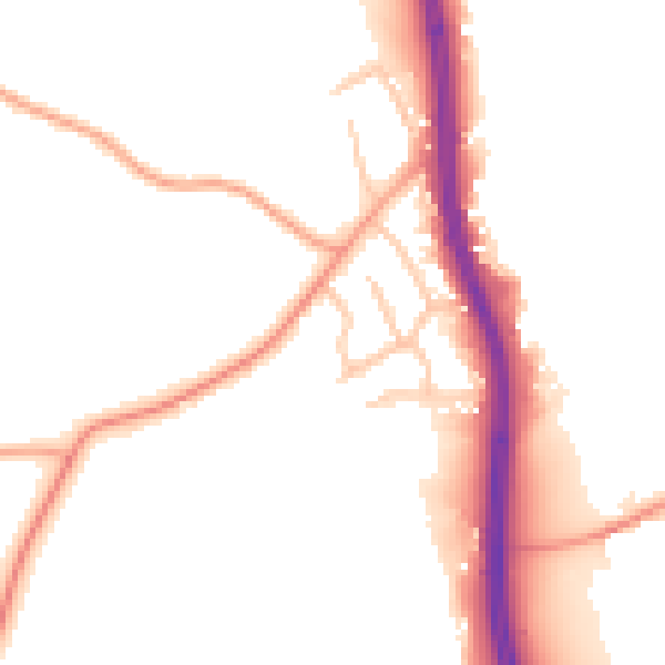 Daytime road noise heatmap for ST12 9JE