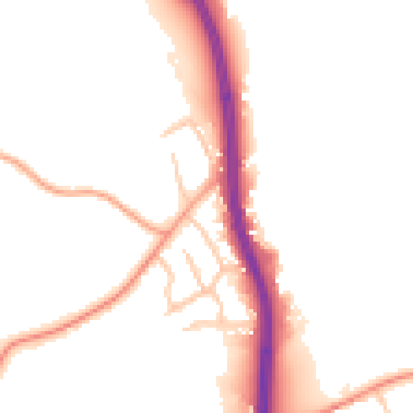 Daytime road noise heatmap for ST12 9JG