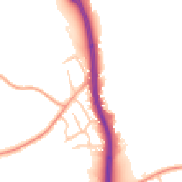 Daytime road noise heatmap for ST12 9JN