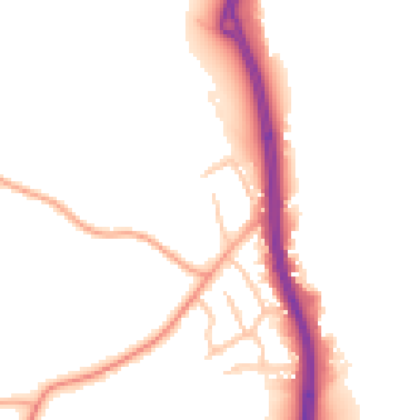 Daytime road noise heatmap for ST12 9JQ