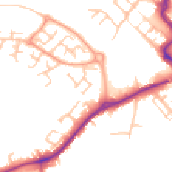 Daytime road noise heatmap for ST16 1DL