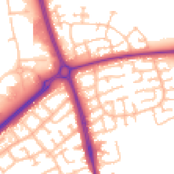 Daytime road noise heatmap for ST16 1SY