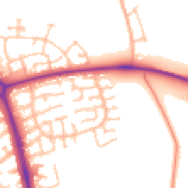 Daytime road noise heatmap for ST16 1TU