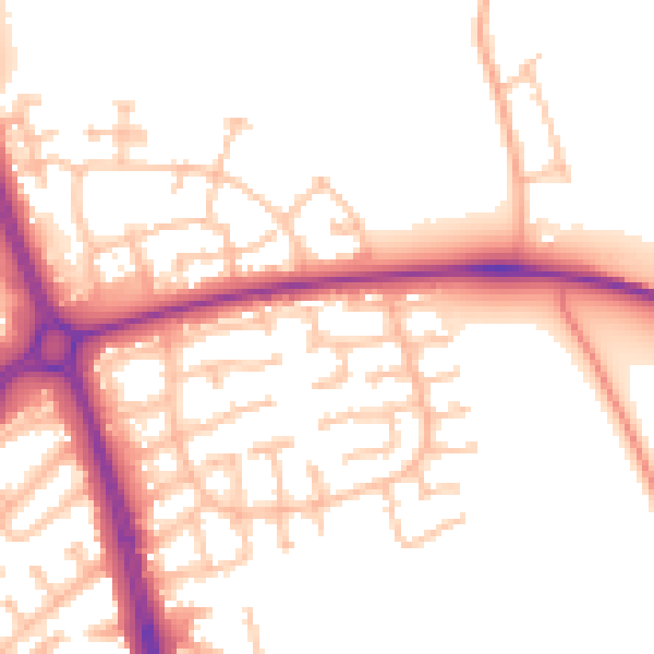 Daytime road noise heatmap for ST16 1UA
